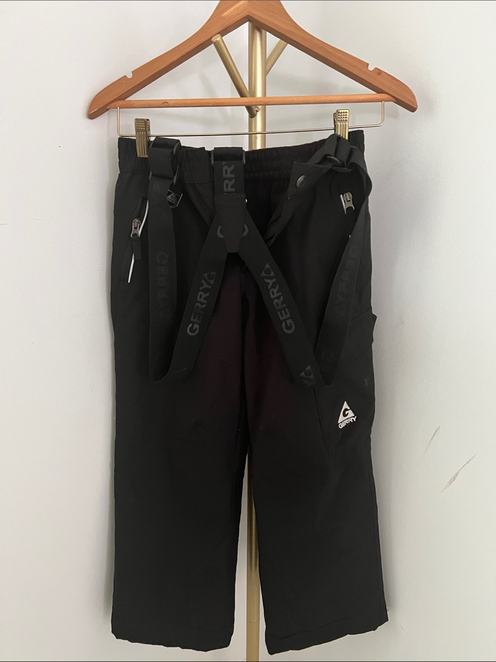 Gerry Weber Black Men's Cargo Ski Pants with Adjustable Suspenders